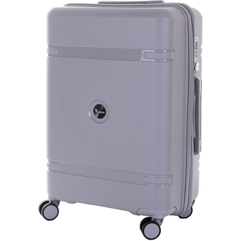 Cestovní kufr T-class 2213, stříbrná, L, 60 l