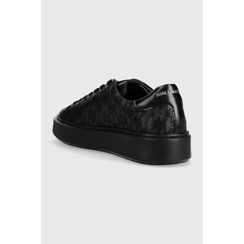 Kožené sneakers boty Karl Lagerfeld MAXI KUP černá barva, KL52224