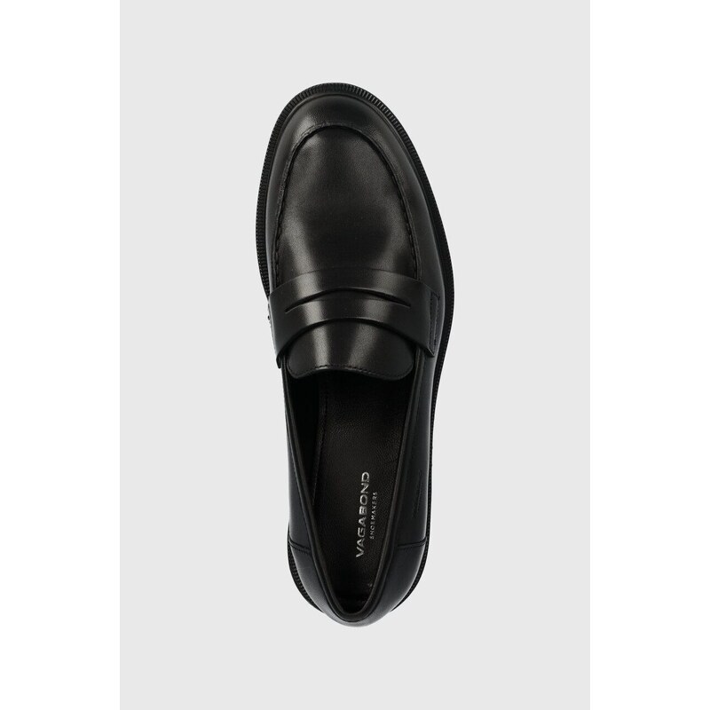 Kožené mokasíny Vagabond Shoemakers AMINA dámské, černá barva, na plochém podpatku, 5703.001.20
