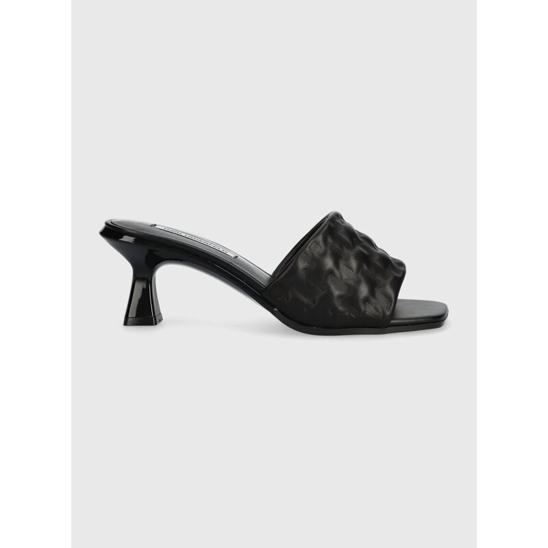 Pantofle Karl Lagerfeld PANACHE II dámské, černá barva, na podpatku, KL30113