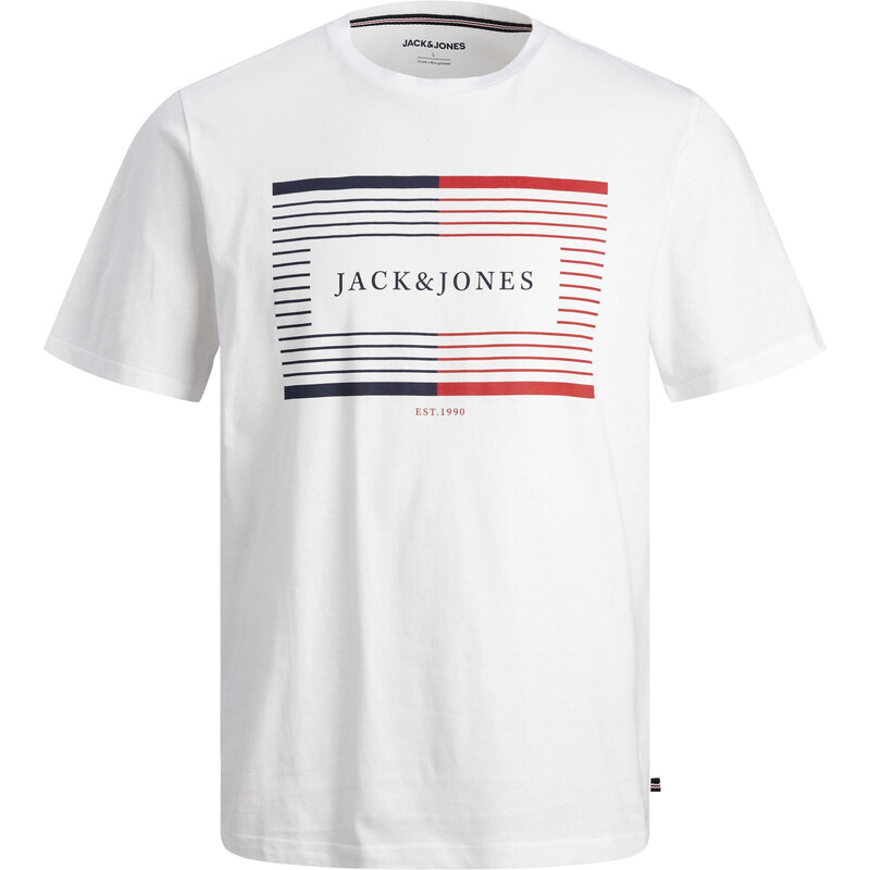 Jack&Jones Pánské triko JJCYRUS Standard Fit 12247810 White L