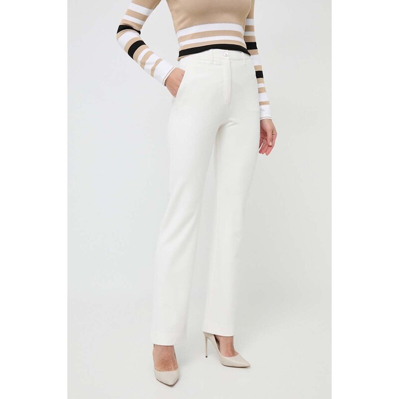 Kalhoty Guess ZOE dámské, béžová barva, jednoduché, high waist, W4RB50 KBJP2