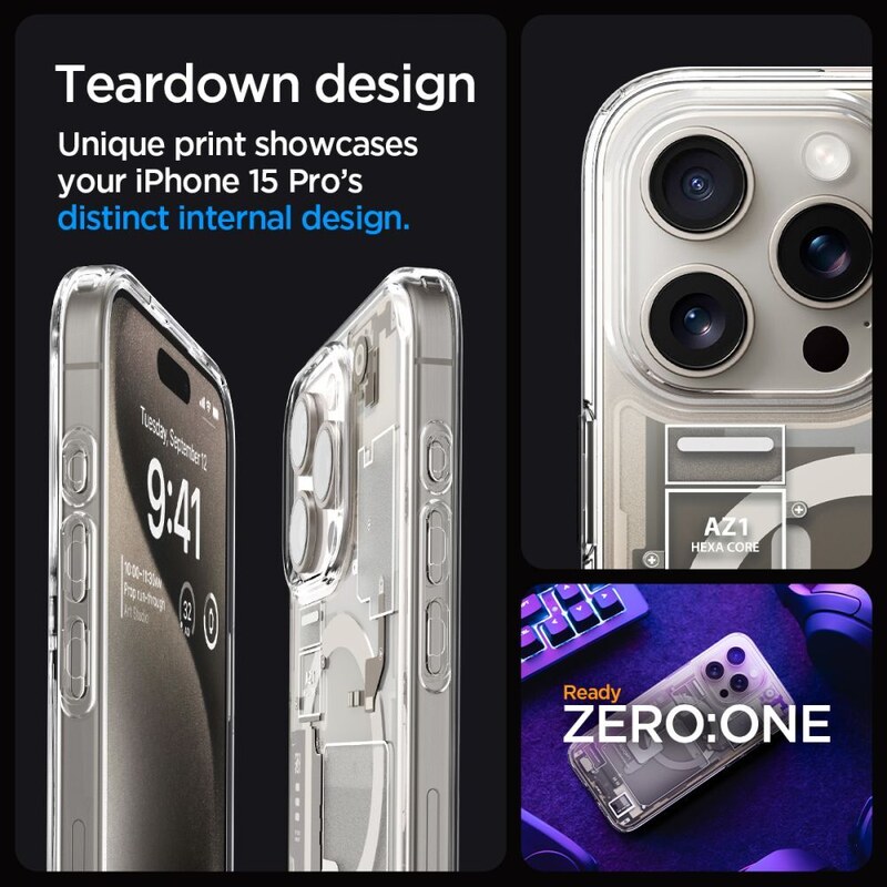 Ochranný kryt na iPhone 15 Pro - Spigen, Ultra Hybrid Mag Zero One Titanium