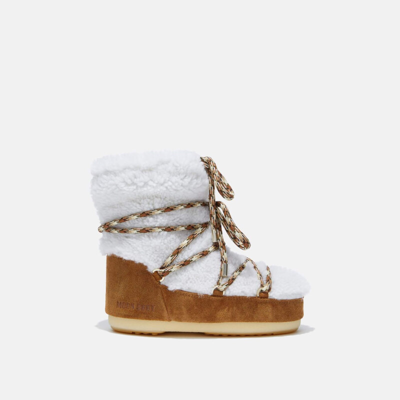 Dámské hnědo-bílé sněhule Moon Boot Light Low Shearling 105826306