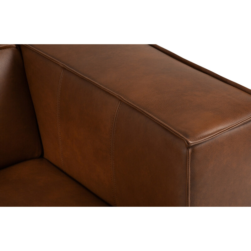 Koňakově hnědá kožená třímístná pohovka Windsor & Co Madame 227 cm