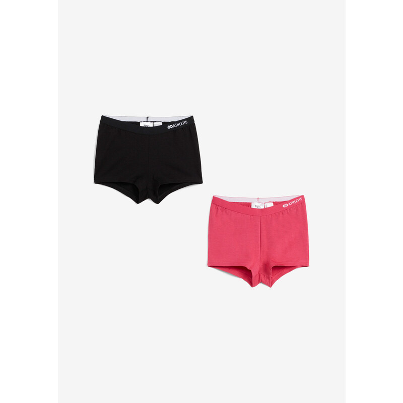 bonprix Dívčí francouzské kalhotky (2 ks) Pink