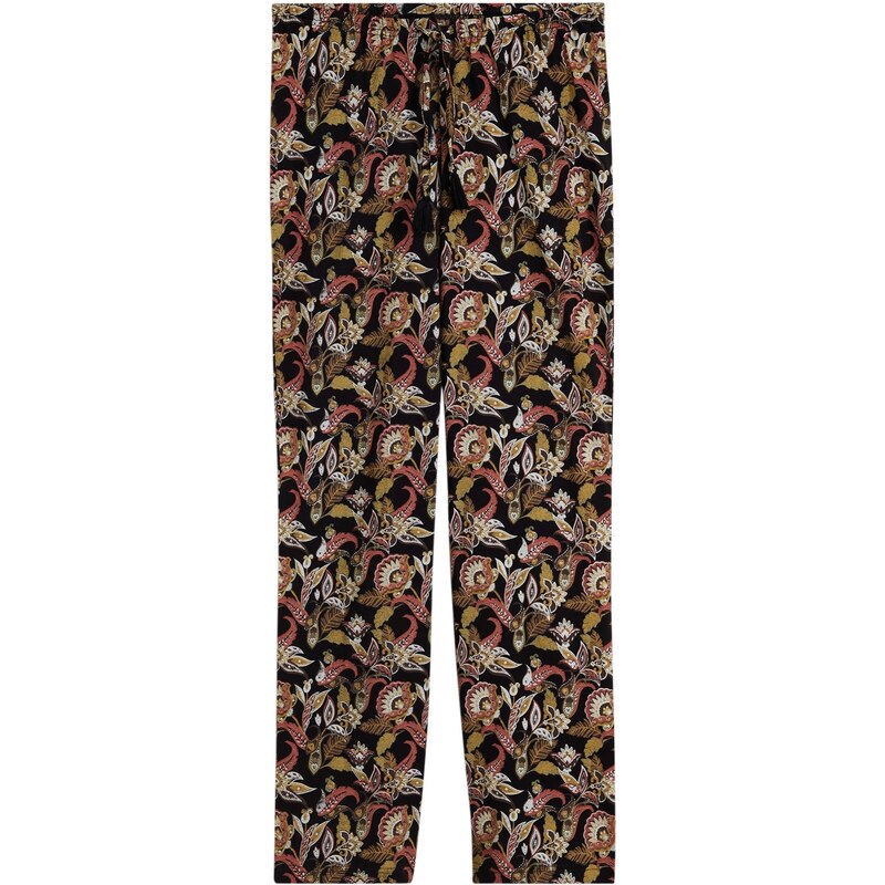 bonprix Pyžamové kalhoty s tkaničkou Černá