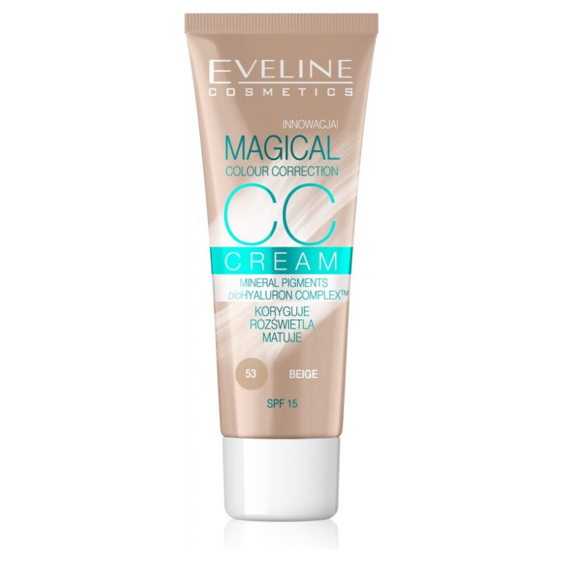 EVELINE COSMETICS - MAGICAL COLOUR CORRECTION 53 BEIGE - CC krém SPF 15 30 ml