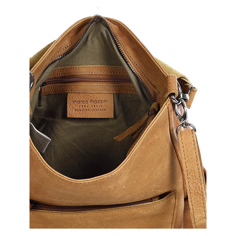 Kožená taška přes rameno pro aktivní ženy A4 Kabelky od Hraběnky; velbloud