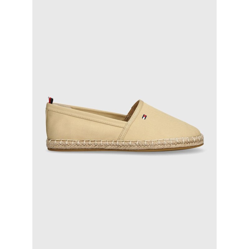 Espadrilky Tommy Hilfiger BASIC TOMMY FLAT ESPADRILLE béžová barva, FW0FW06497