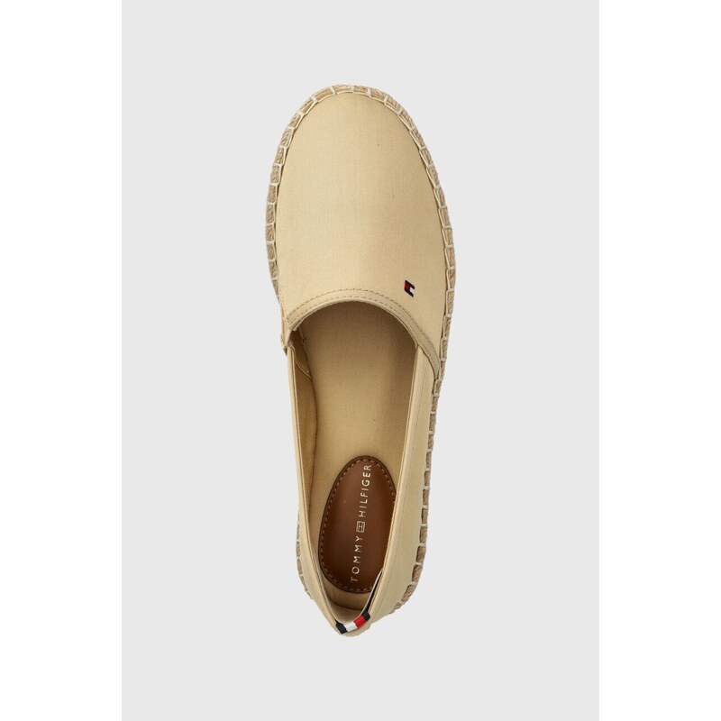 Espadrilky Tommy Hilfiger BASIC TOMMY FLAT ESPADRILLE béžová barva, FW0FW06497