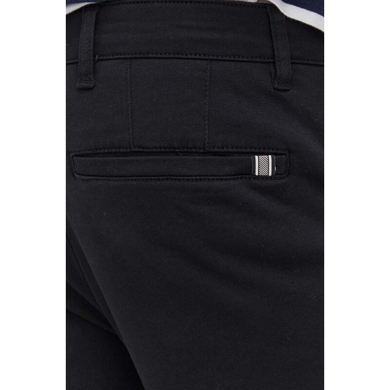 Kalhoty Solid pánské, černá barva, jednoduché