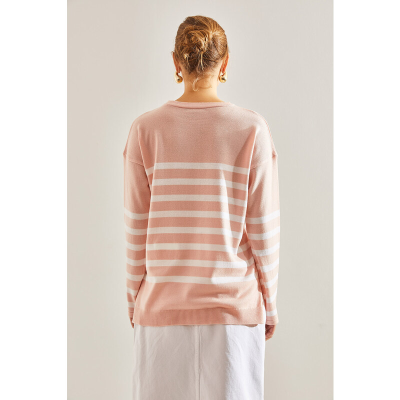 Bianco Lucci Women's Striped Sweater