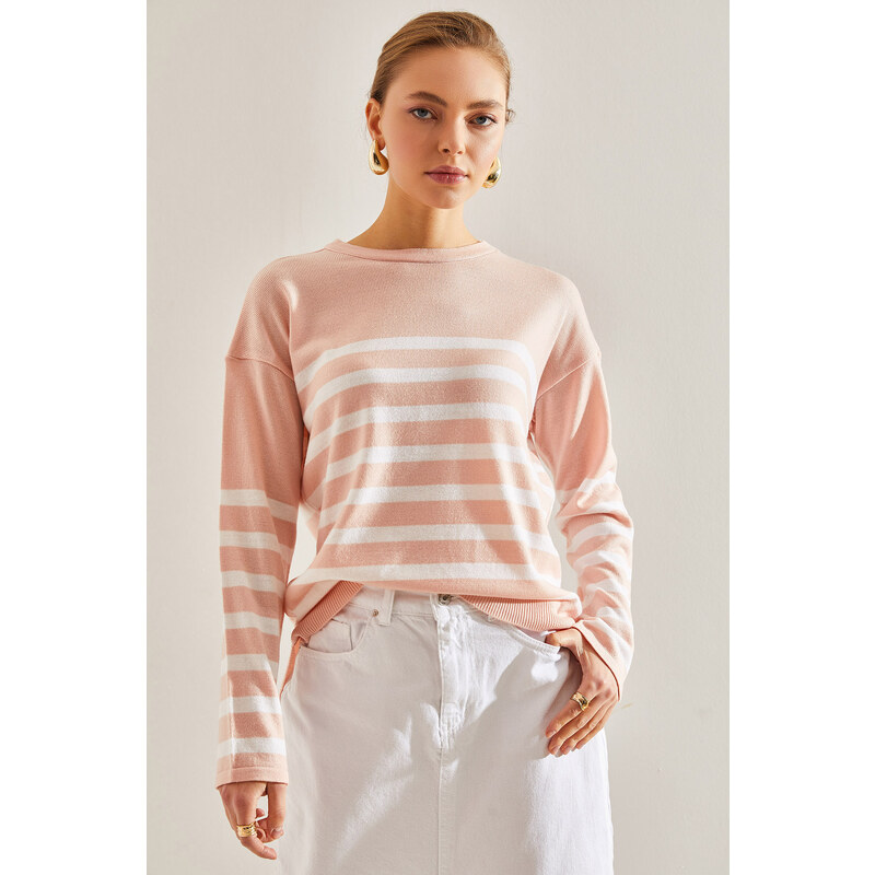 Bianco Lucci Women's Striped Sweater