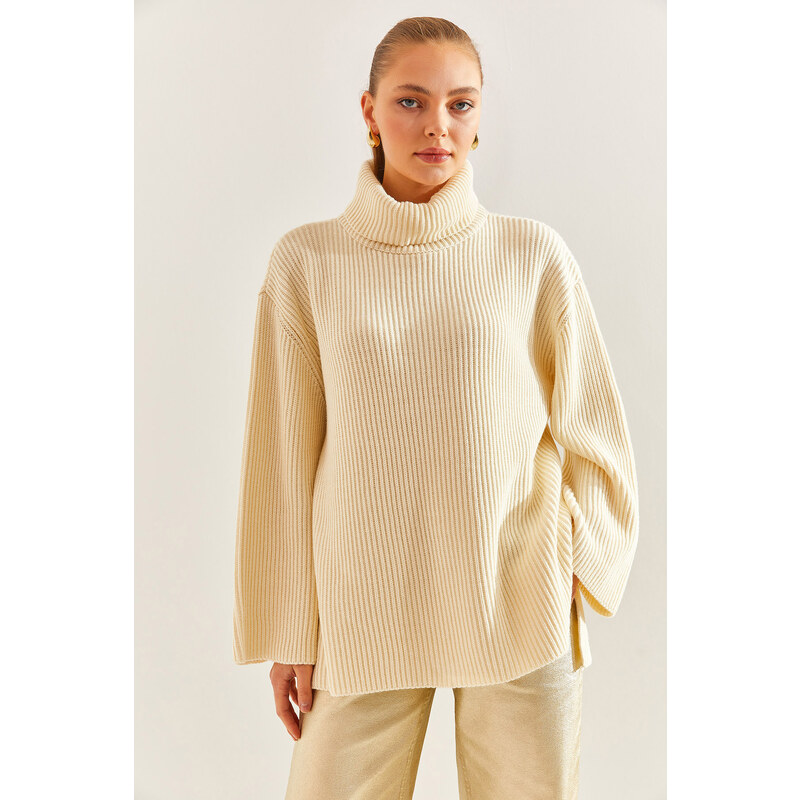 Bianco Lucci Women's Turtleneck Knitwear Sweater