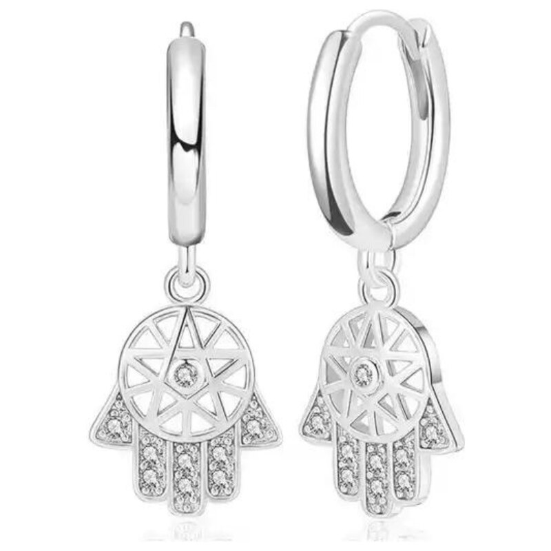 Olivie Stříbrné náušnice HAMSA 8262