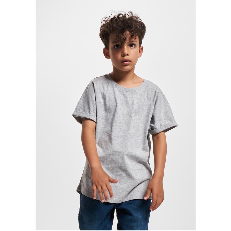 Urban Classics Kids Chlapecké tričko Long Shaped Turnup Tee šedé