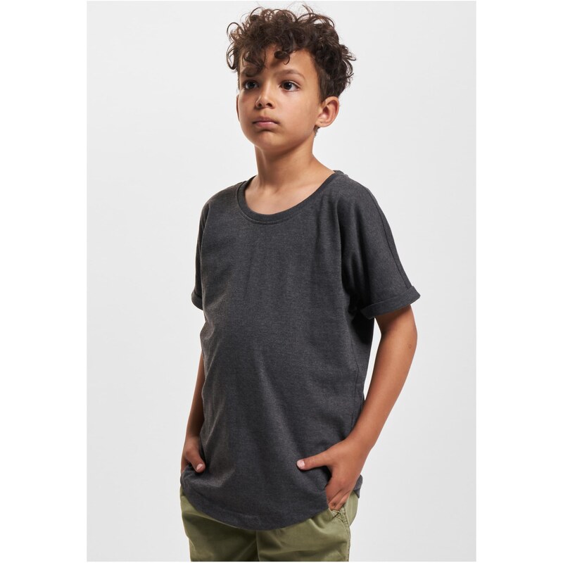 Urban Classics Kids Boys Long Shaped Turnup Tee dřevěné uhlí