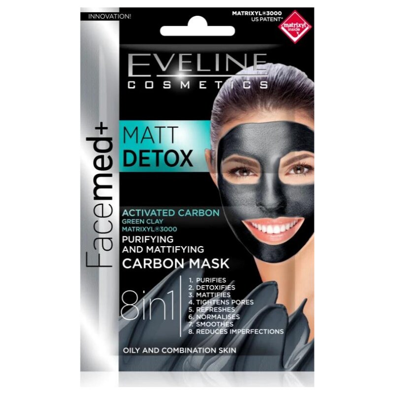 EVELINE COSMETICS - FACEMED+ MATT DEDOX - Čistící maska pro mastnou a smíšenou pleť 2x5 ml
