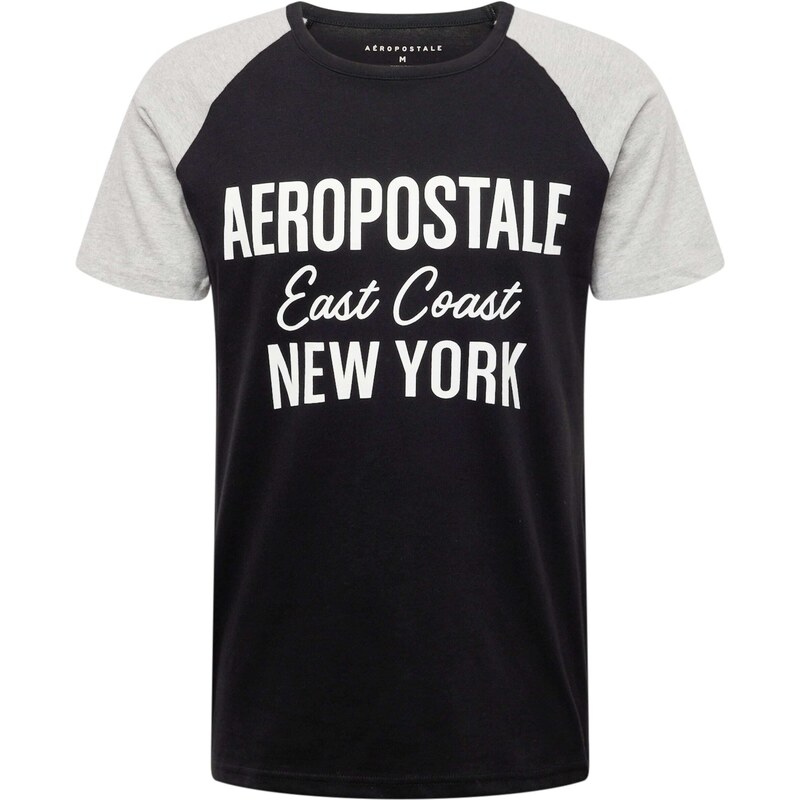 AÉROPOSTALE Tričko EAST COAST šedý melír / černá