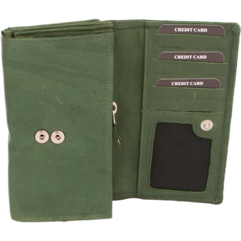 Leonardo Verrelli Dámská zelená peněženka