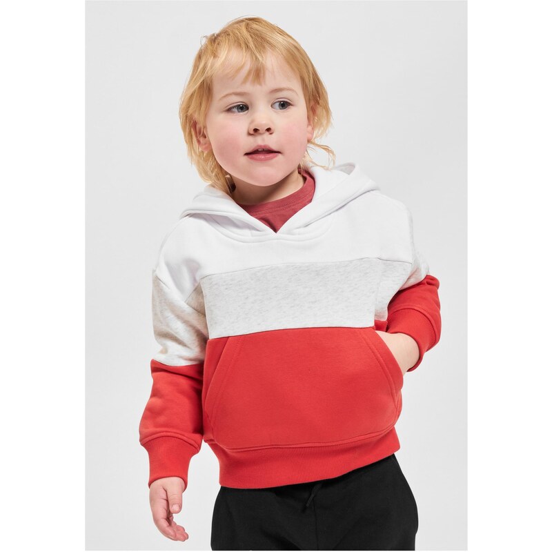 Urban Classics Kids Dívčí oversized 3-tónová kapuce s kapucí bílá/světle šedá/obrovská