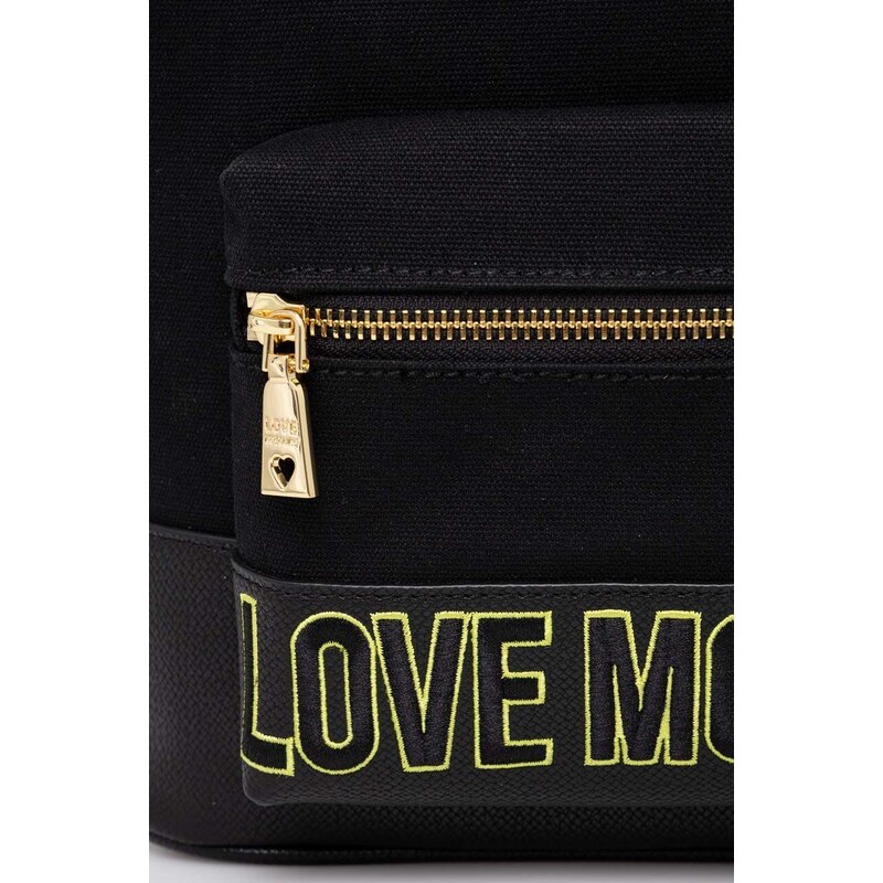 Batoh Love Moschino dámský, černá barva, velký, s aplikací