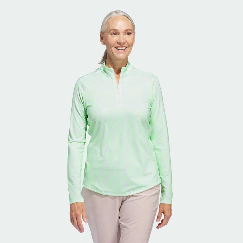 Adidas Top Women's Ultimate365 Printed Quarter-Zip Mock