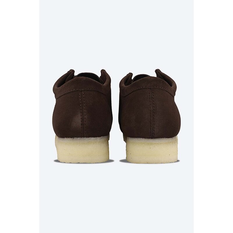 Semišové polobotky Clarks Originals Wallabee pánské, hnědá barva, 26156606