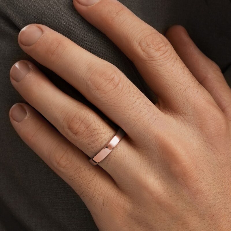 Set eternity & hladký snubní prsten v růžovém zlatě KLENOTA S0022204