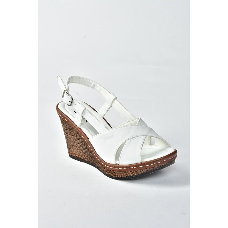 Fox Shoes Women's White Wedge Heels Shoes