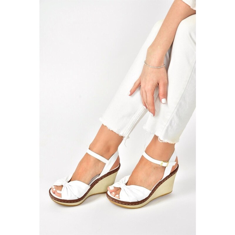 Fox Shoes White Women's Wedge Heels Shoes