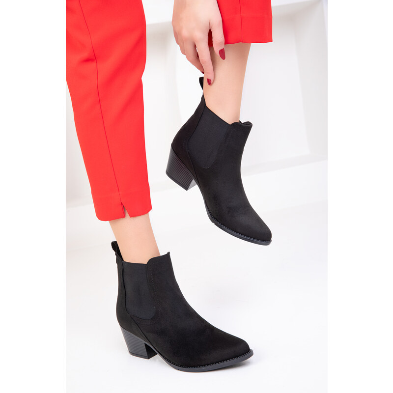 Soho Women's Black Suede Boots & Bootie 18743