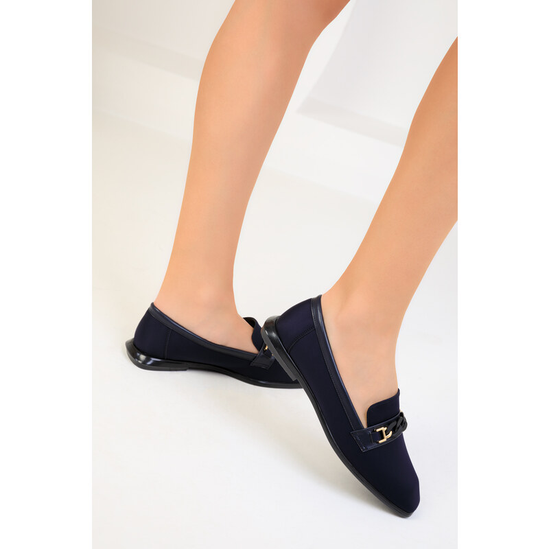 Soho Navy Blue Women's Flats 18676