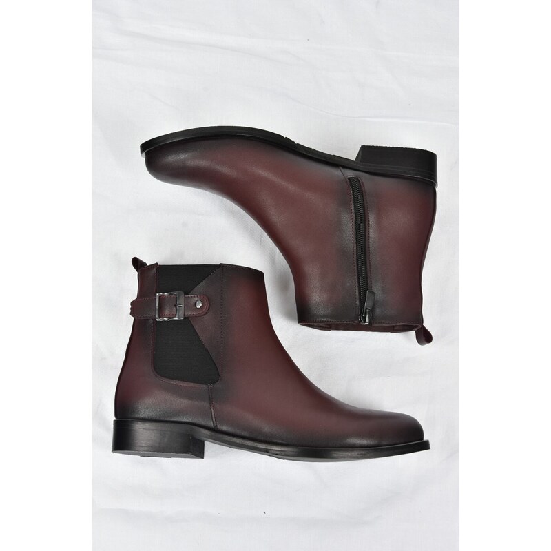 Fox Shoes Women's Burgundy Short Heel Boots