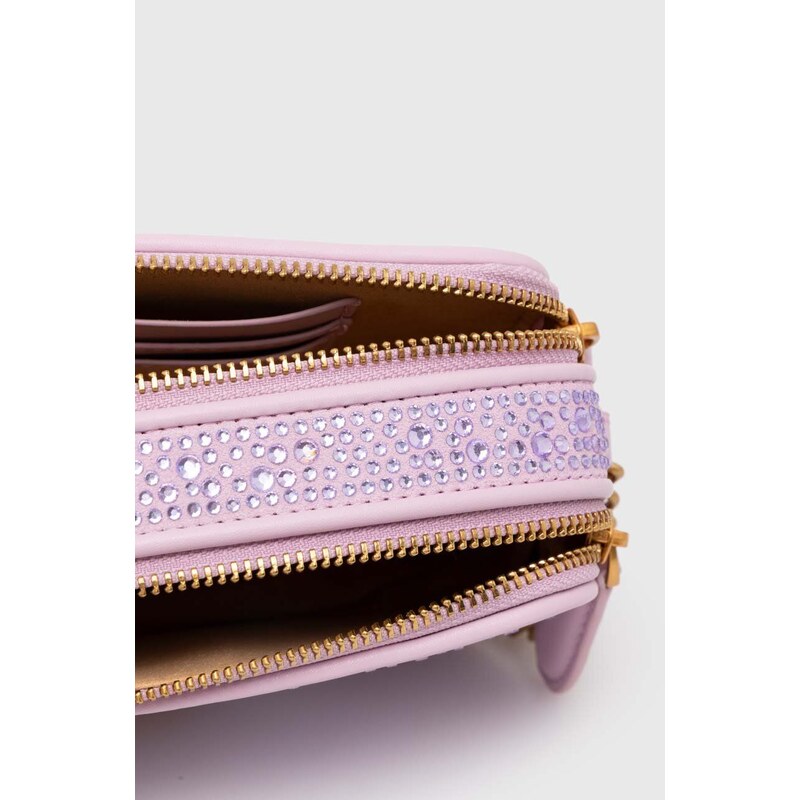 Semišová kabelka Pinko fialová barva, 102810.A0EH