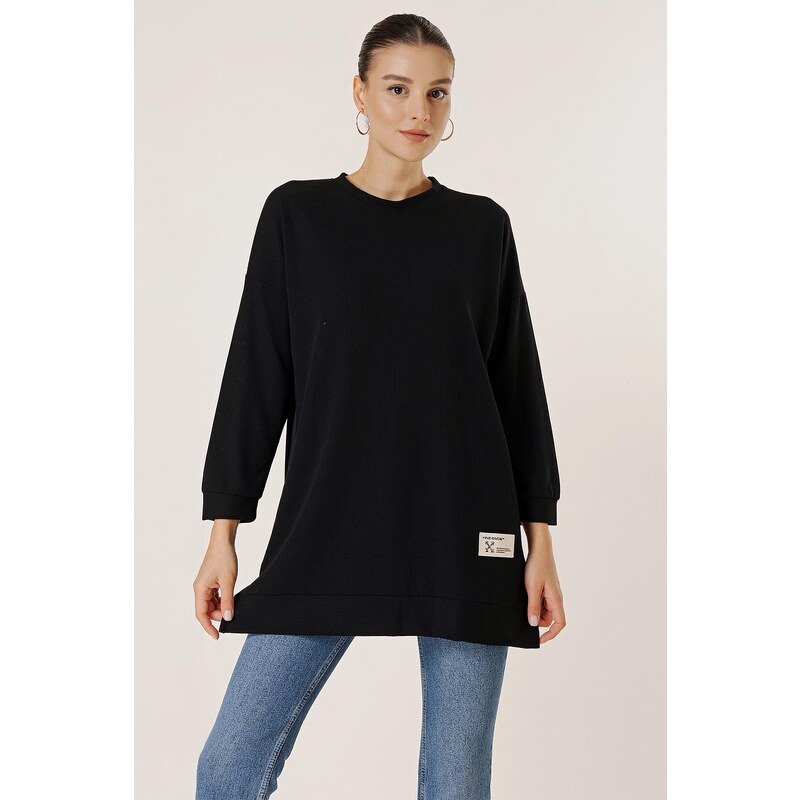 By Saygı Side Slit Knitted Tunic Blouse