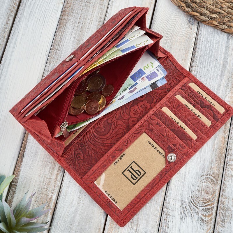 Dámská kožená peněženka Paolo Peruzzi T-25 červená