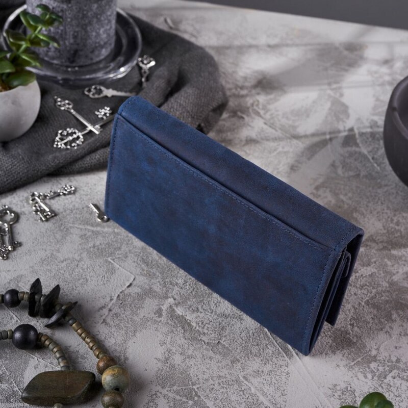 Dámská kožená peněženka Paolo Peruzzi T-44 modrofialová