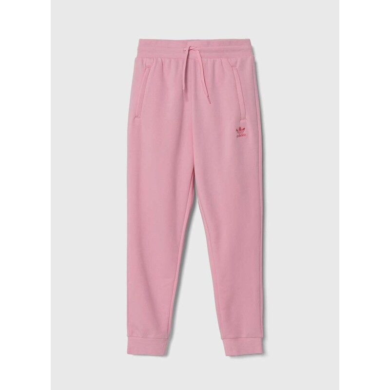 Dětské tepláky adidas Originals růžová barva, hladké