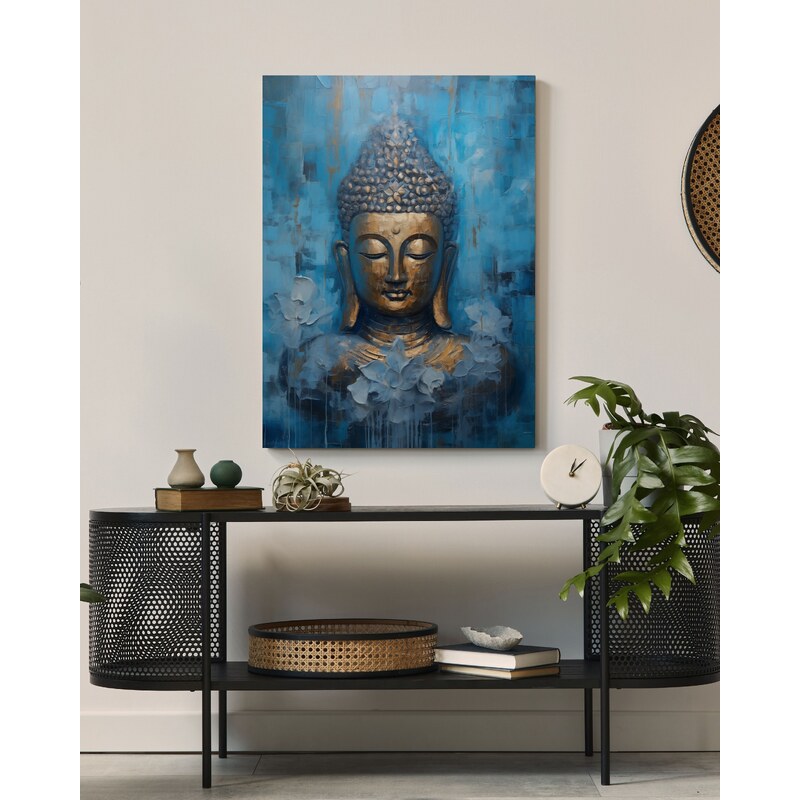 Modrý obraz Buddha