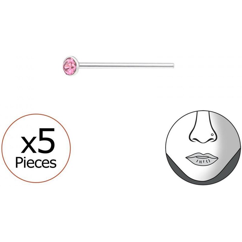 Stříbro 925 piercing do nosu 1.5mm - Black