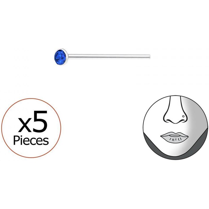 Stříbro 925 piercing do nosu 1.5mm - Black