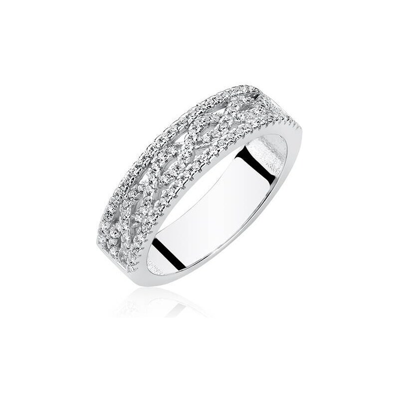 Stříbrný rhodiovaný prsten se zirkony Z1556A - 50 | EU-10 | UK-K | USA-5,5