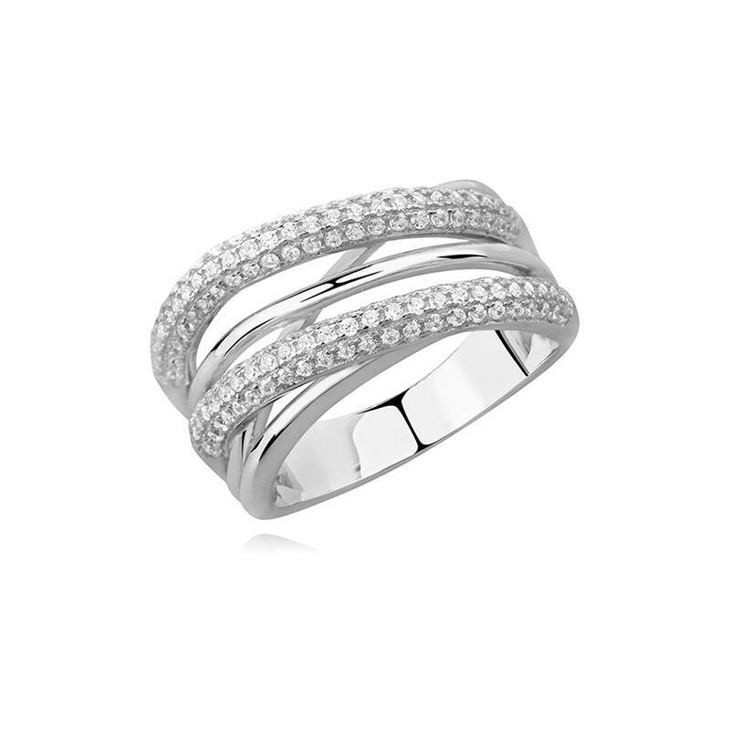 Stříbrný prsten s bílými zirkony Z1187 - 52 | EU-12 | UK-L | USA-6.5