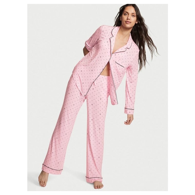 Victoria's Secret pyžamová souprava Modal Long Pajama Set Pink