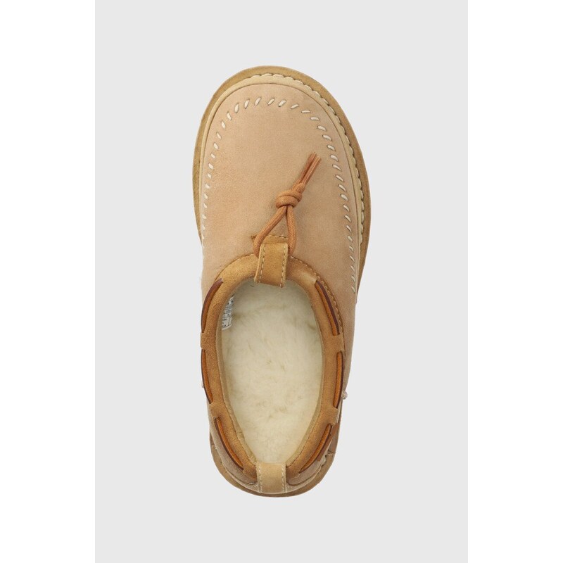 Semišové papuče UGG Tasman Crafted Regenerate béžová barva, 1152747