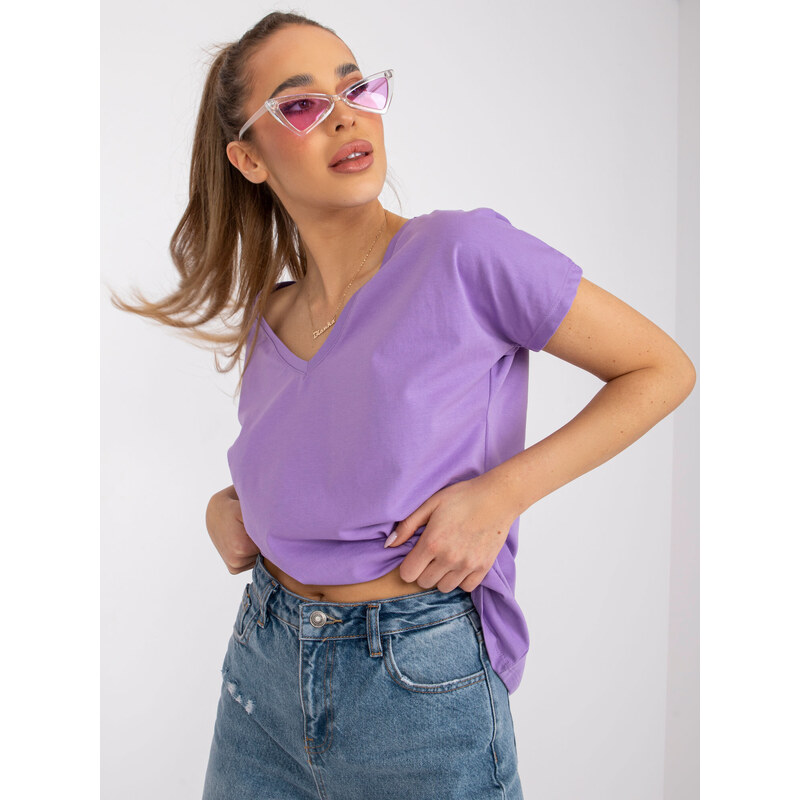 Fashionhunters Světle fialové tričko od Emory