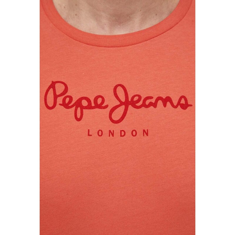 Bavlněné tričko Pepe Jeans Eggo oranžová barva, s potiskem