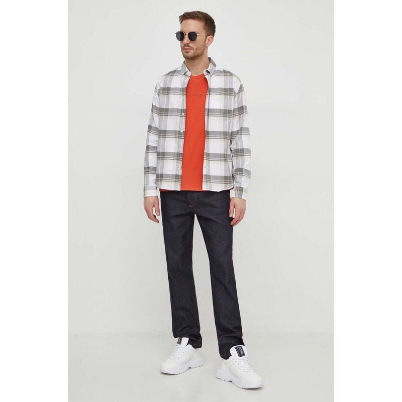 Bavlněná košile Pepe Jeans bílá barva, regular, s límečkem button-down